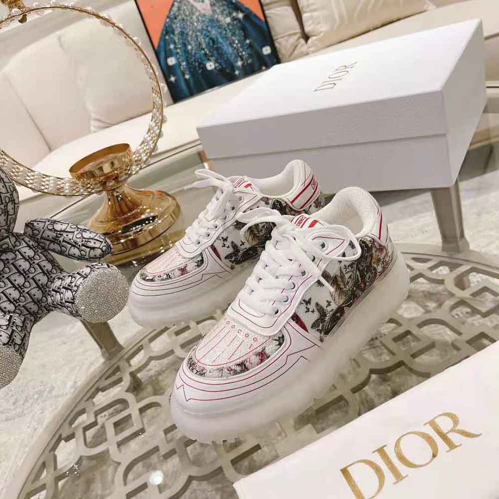 Dior Women Addict Sneaker White Calfskin and Technical Fabric - image 4