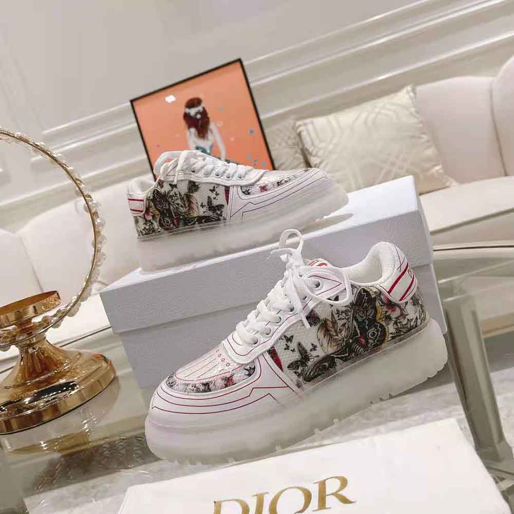 Dior Women Addict Sneaker White Calfskin and Technical Fabric - image 5