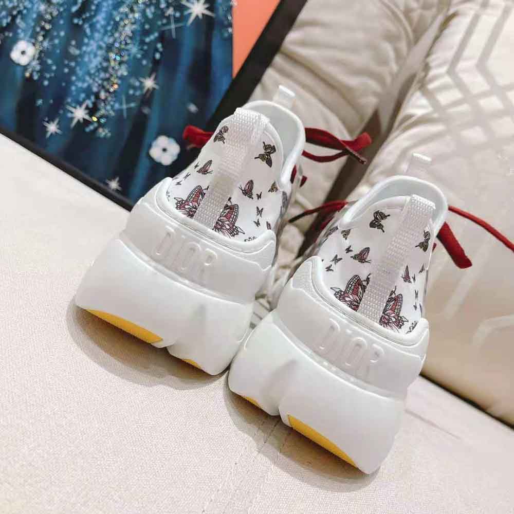 Dior Women D-Connect Sneaker White Technical Fabric and Multicolor Butterfly Motif - image 9