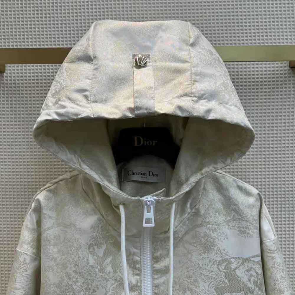 Dior Women D-Way windbreaker Gold-Tone Technical Taffeta Jacquard - image 5