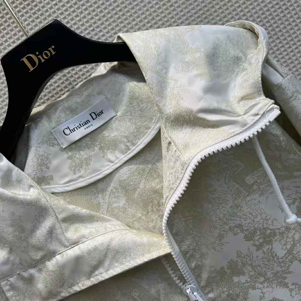 Dior Women D-Way windbreaker Gold-Tone Technical Taffeta Jacquard - image 6