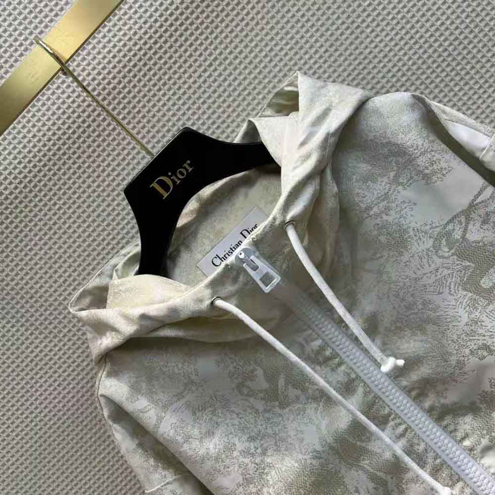 Dior Women D-Way windbreaker Gold-Tone Technical Taffeta Jacquard - image 4