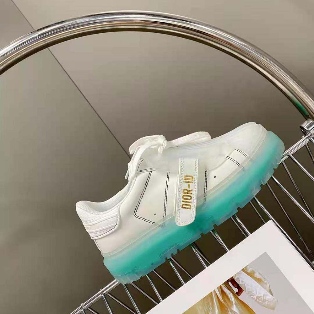 Dior Women Dior-Id Sneaker White Calfskin and Cypress Green Transparent Rubber - image 6