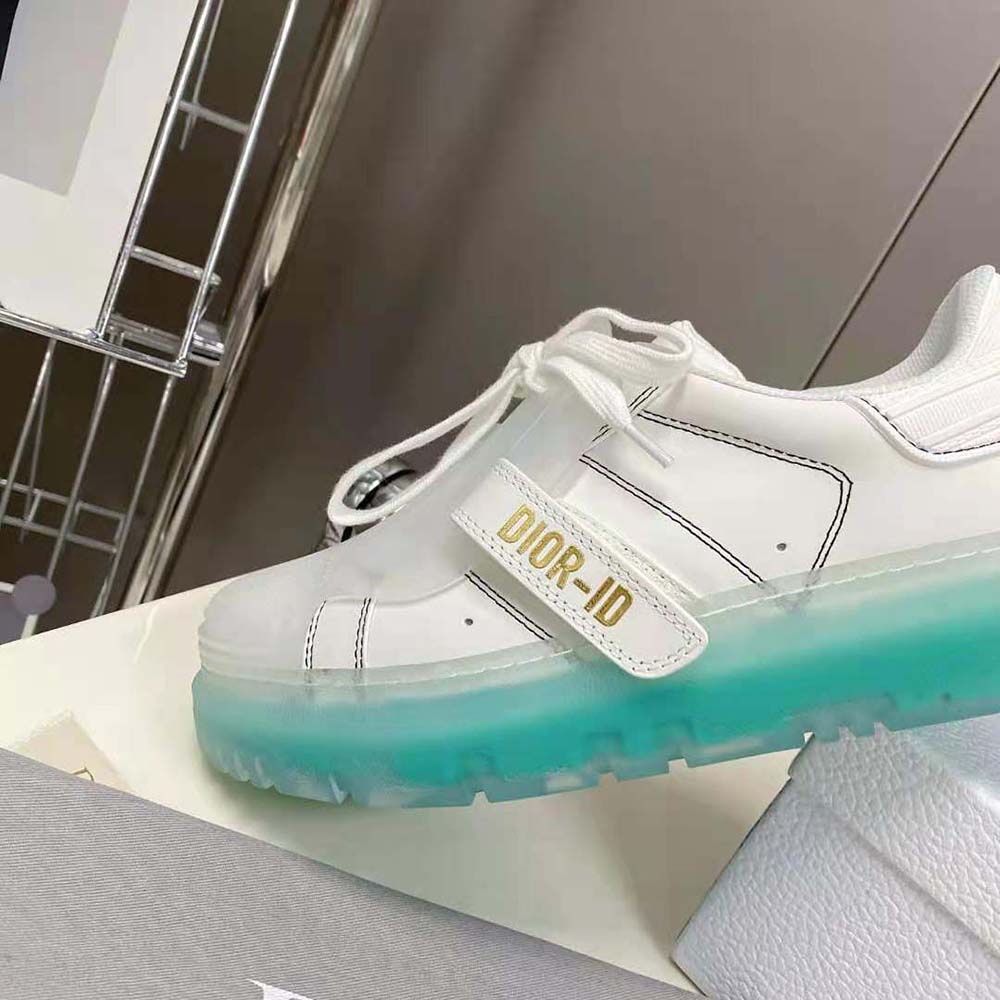 Dior Women Dior-Id Sneaker White Calfskin and Cypress Green Transparent Rubber - image 7