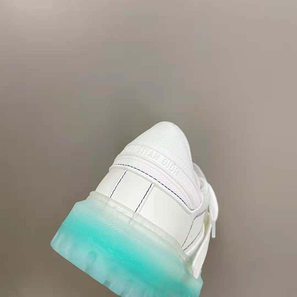 Dior Women Dior-Id Sneaker White Calfskin and Cypress Green Transparent Rubber - image 9