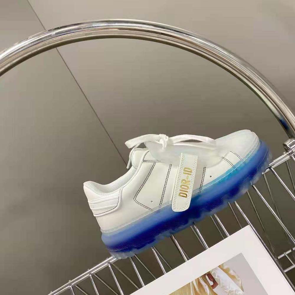 Dior Women Dior-Id Sneaker White Calfskin and Deep Blue Transparent Rubber - image 5