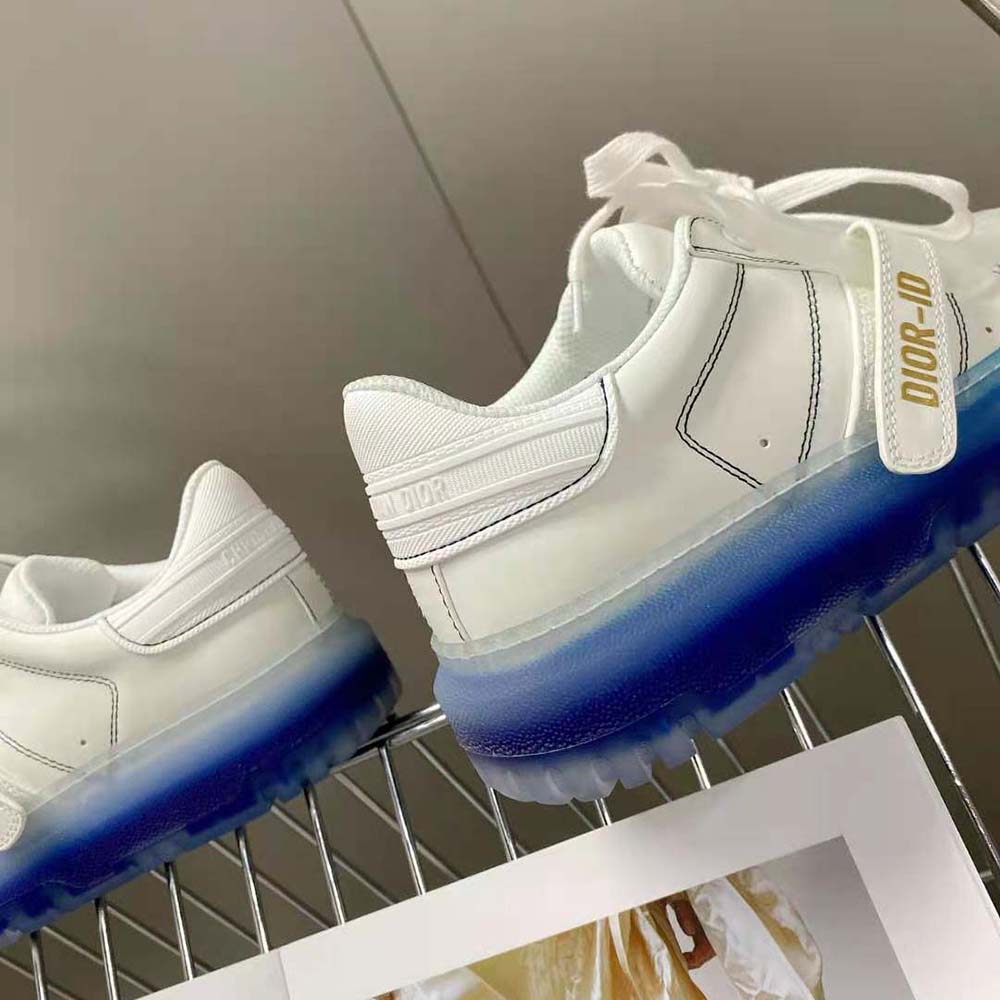Dior Women Dior-Id Sneaker White Calfskin and Deep Blue Transparent Rubber - image 7