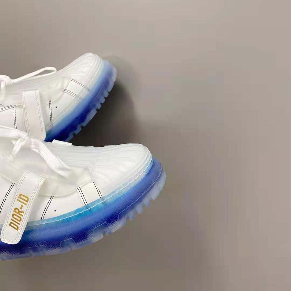 Dior Women Dior-Id Sneaker White Calfskin and Deep Blue Transparent Rubber - image 8