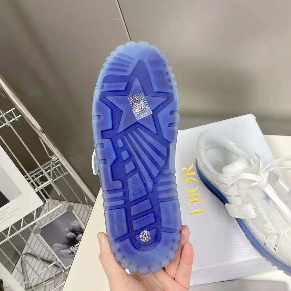 Dior Women Dior-Id Sneaker White Calfskin and Deep Blue Transparent Rubber - image 9