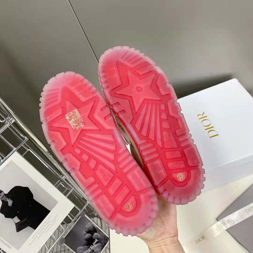 Dior Women Dior-Id Sneaker White Calfskin and Transparent Red Rubber - image 10