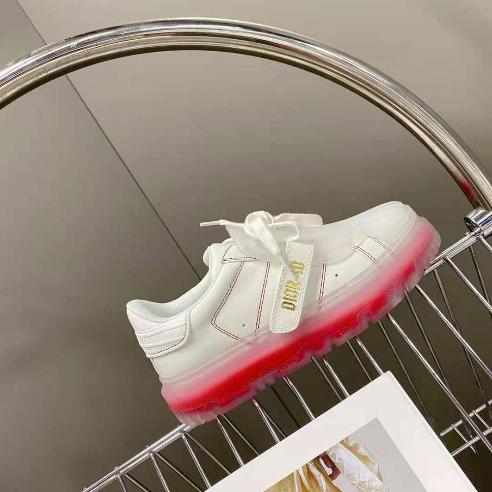 Dior Women Dior-Id Sneaker White Calfskin and Transparent Red Rubber - image 6