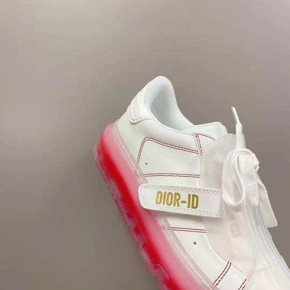 Dior Women Dior-Id Sneaker White Calfskin and Transparent Red Rubber - image 8