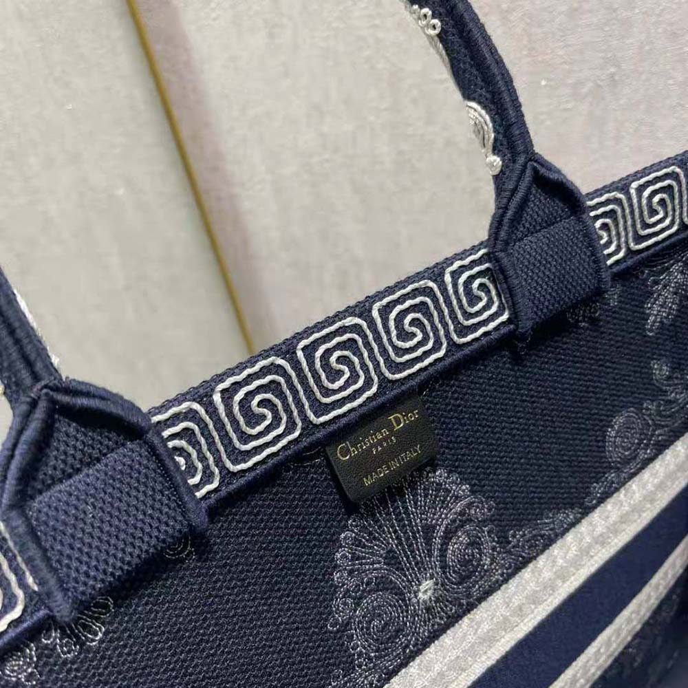 Dior Women Large Dior Book Tote Blue and White Cornely-Effect Embroidery - image 10