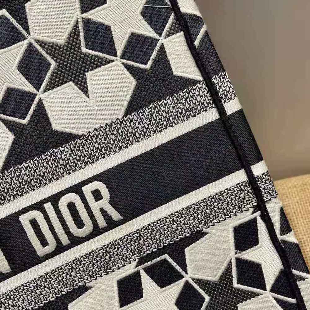 Dior Women Large Dior Book Tote Blue and White Dior Etoile Embroidery - image 7