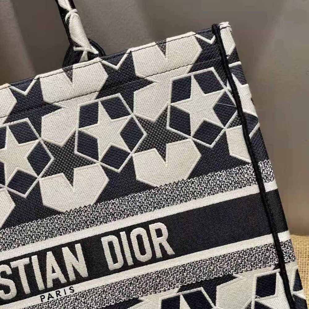 Dior Women Large Dior Book Tote Blue and White Dior Etoile Embroidery - image 8