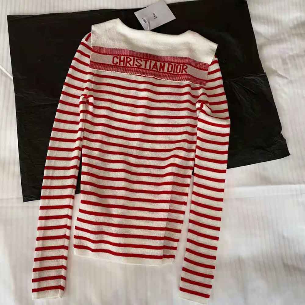 Dior Women Mariniere Sweater Peony Pink Linen Cashmere and Silk - image 4