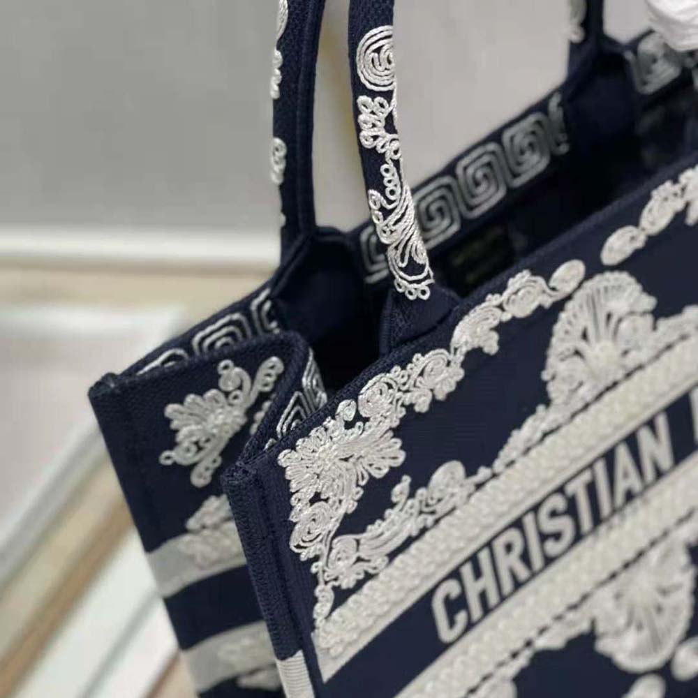 Dior Women Medium Dior Book Tote Blue Cornely-Effect Embroidered Calfskin - image 8