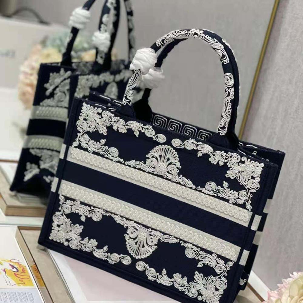 Dior Women Medium Dior Book Tote Blue Cornely-Effect Embroidered Calfskin - image 5