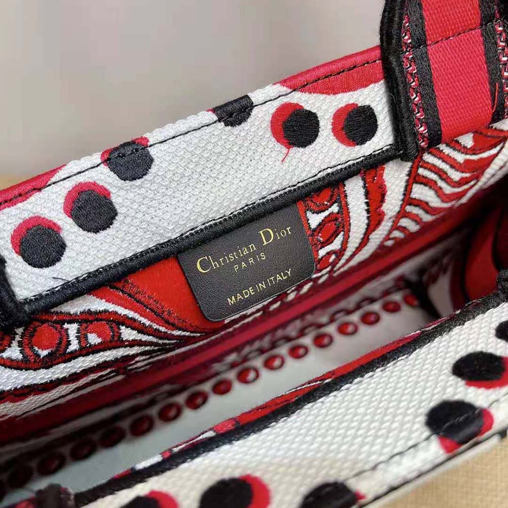 Dior Women Medium Dior Book Tote Latte Multicolor Cupidon Embroidery - image 8