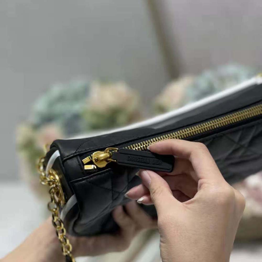 Dior Women Medium Dior Vibe Hobo Bag Black Cannage Lambskin - image 8