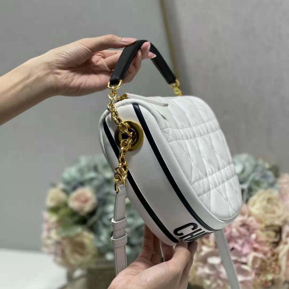 Dior Women Medium Dior Vibe Hobo Bag White Cannage Lambskin - image 5