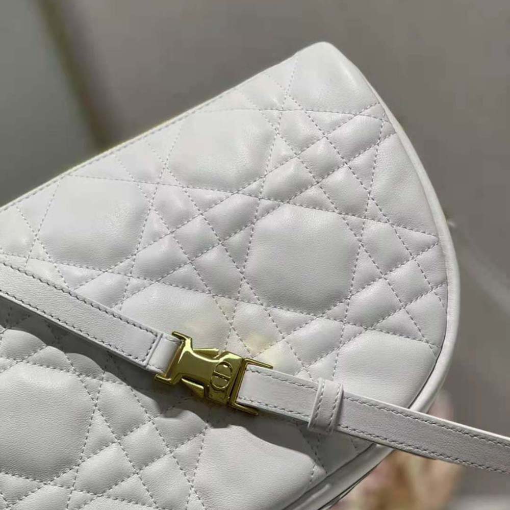 Dior Women Medium Dior Vibe Hobo Bag White Cannage Lambskin - image 6
