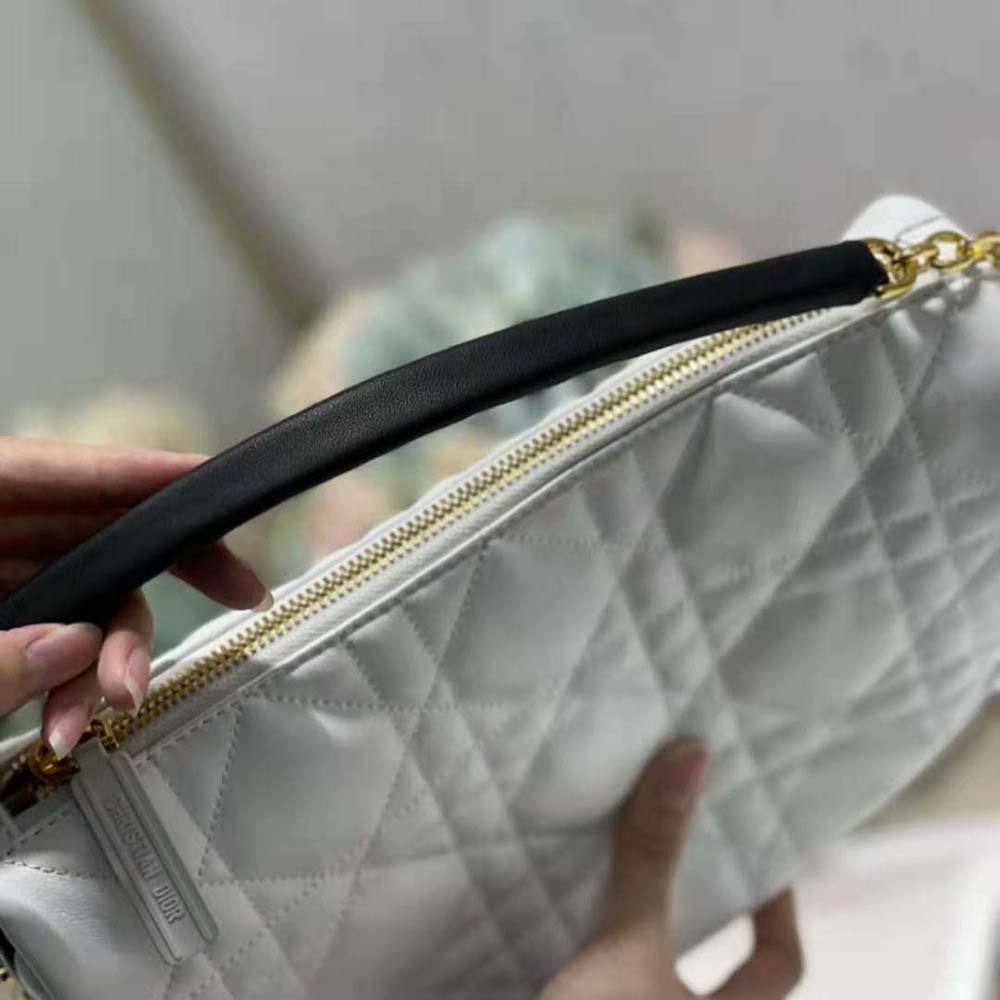 Dior Women Medium Dior Vibe Hobo Bag White Cannage Lambskin - image 7