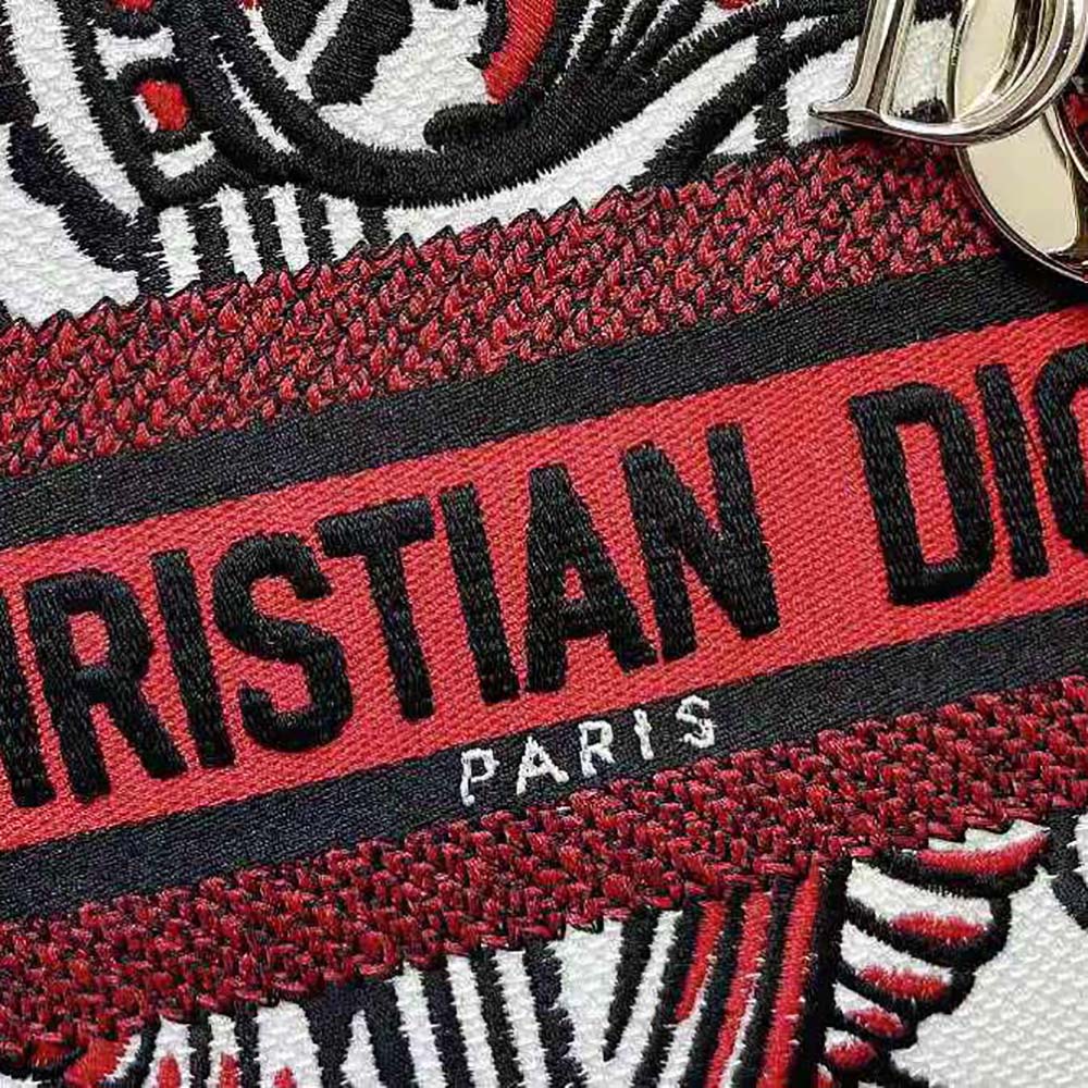 Dior Women Medium Lady D-lite Bag Latte Multicolor Cupidon Embroidery - image 9