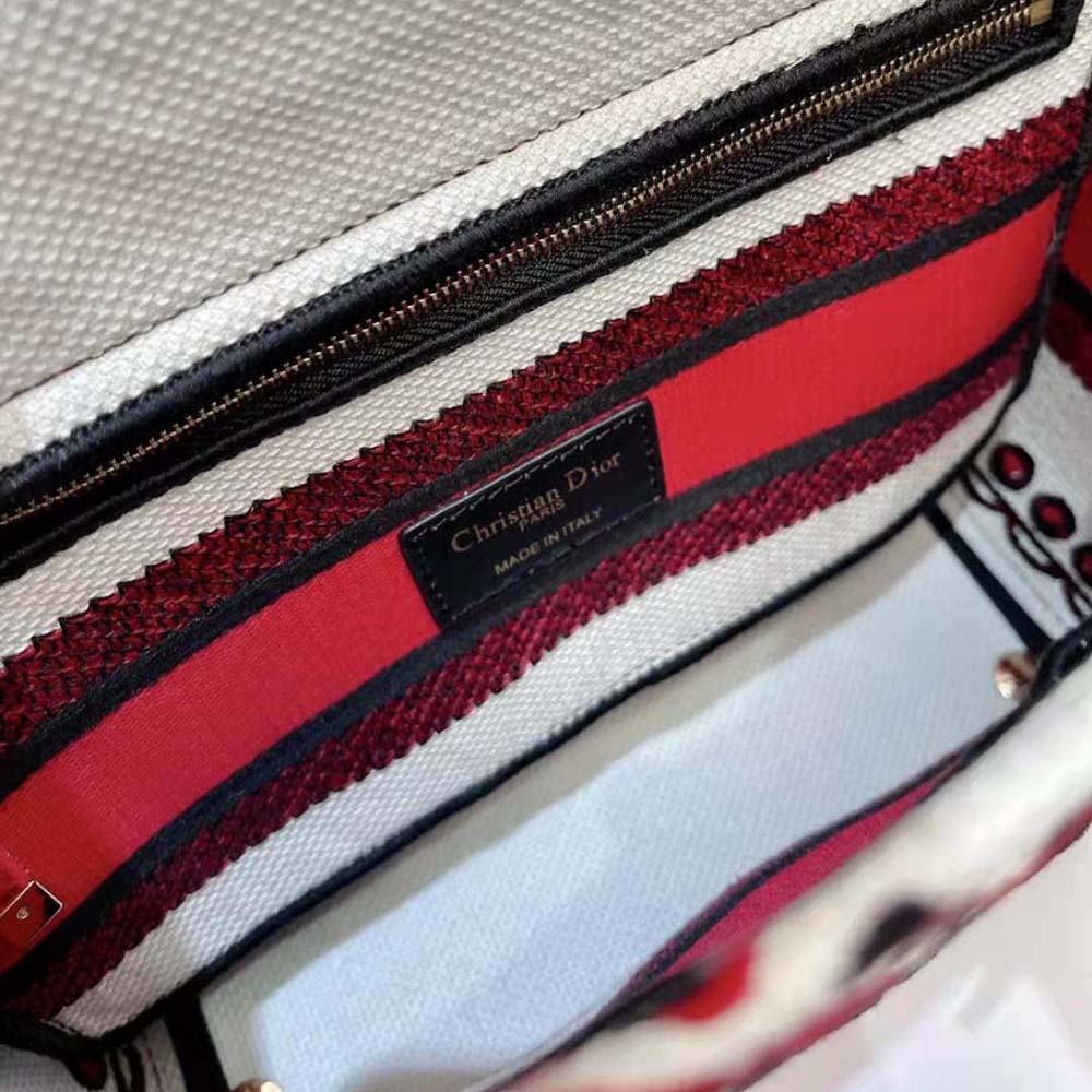 Dior Women Medium Lady D-lite Bag Latte Multicolor Cupidon Embroidery - image 7
