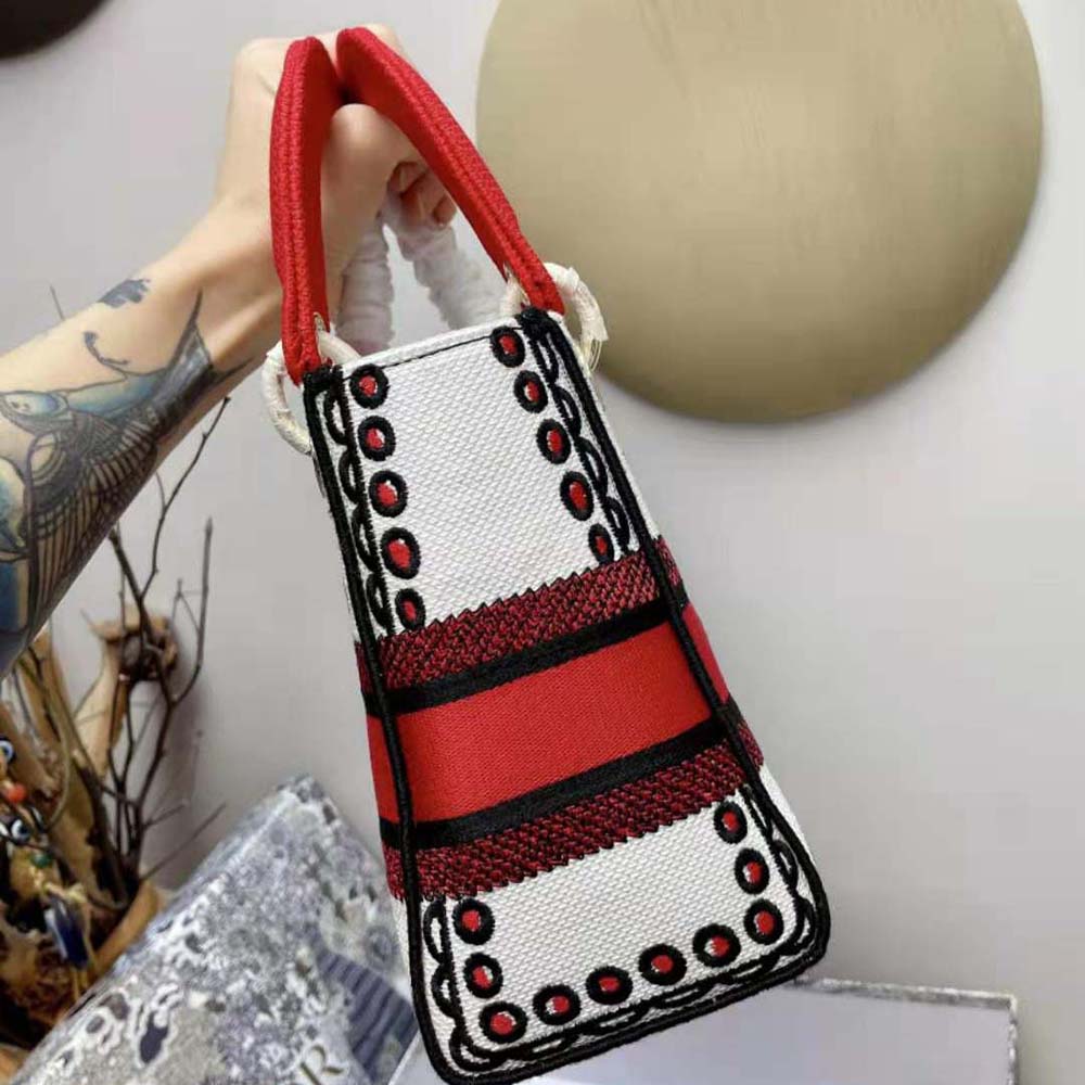 Dior Women Medium Lady D-lite Bag Latte Multicolor Cupidon Embroidery - image 6