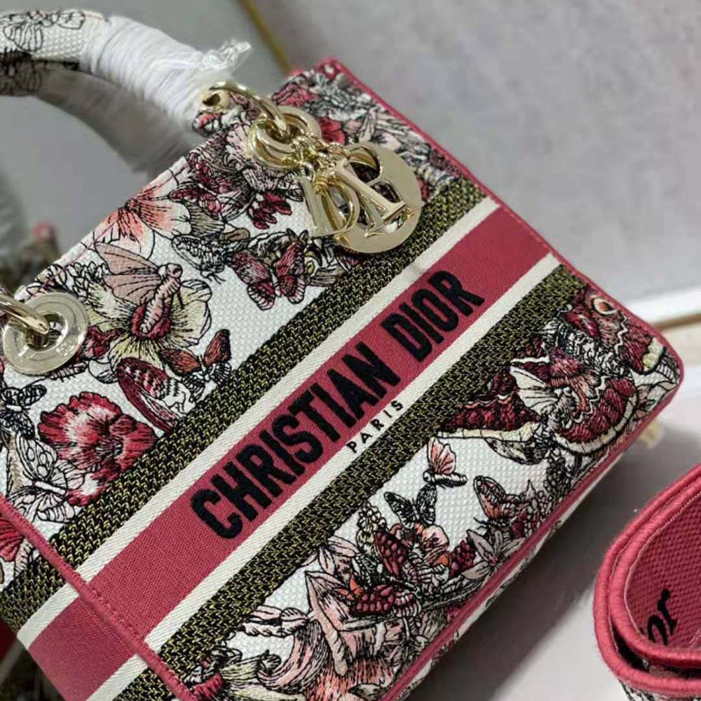 Dior Women Medium Lady D-lite Bag Multicolor Butterfly Embroidery - image 6