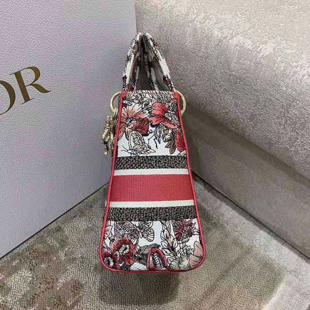 Dior Women Medium Lady D-lite Bag Multicolor Butterfly Embroidery - image 5