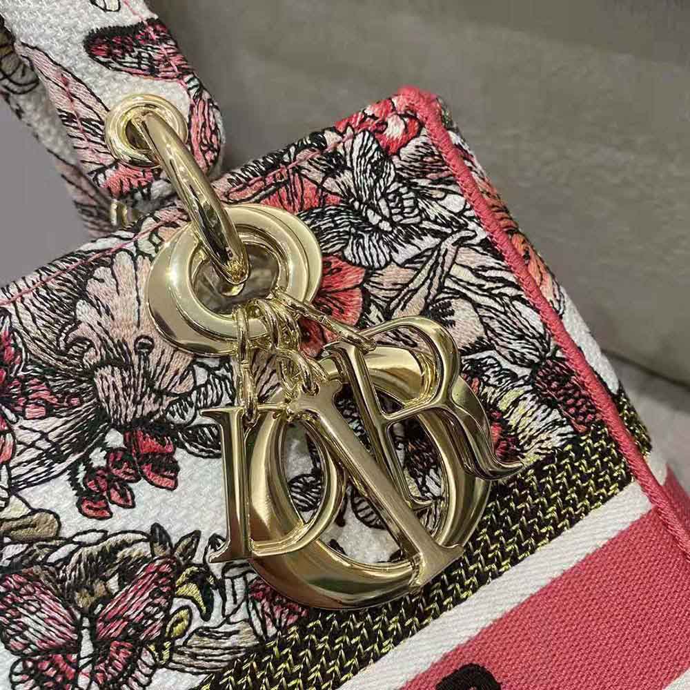 Dior Women Medium Lady D-lite Bag Multicolor Butterfly Embroidery - image 9