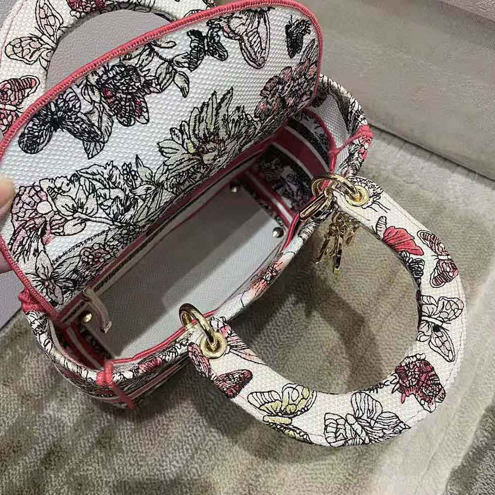 Dior Women Medium Lady D-lite Bag Multicolor Butterfly Embroidery - image 8