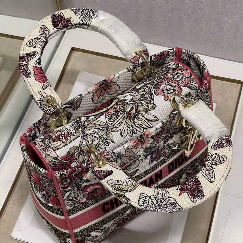 Dior Women Medium Lady D-lite Bag Multicolor Butterfly Embroidery - image 7