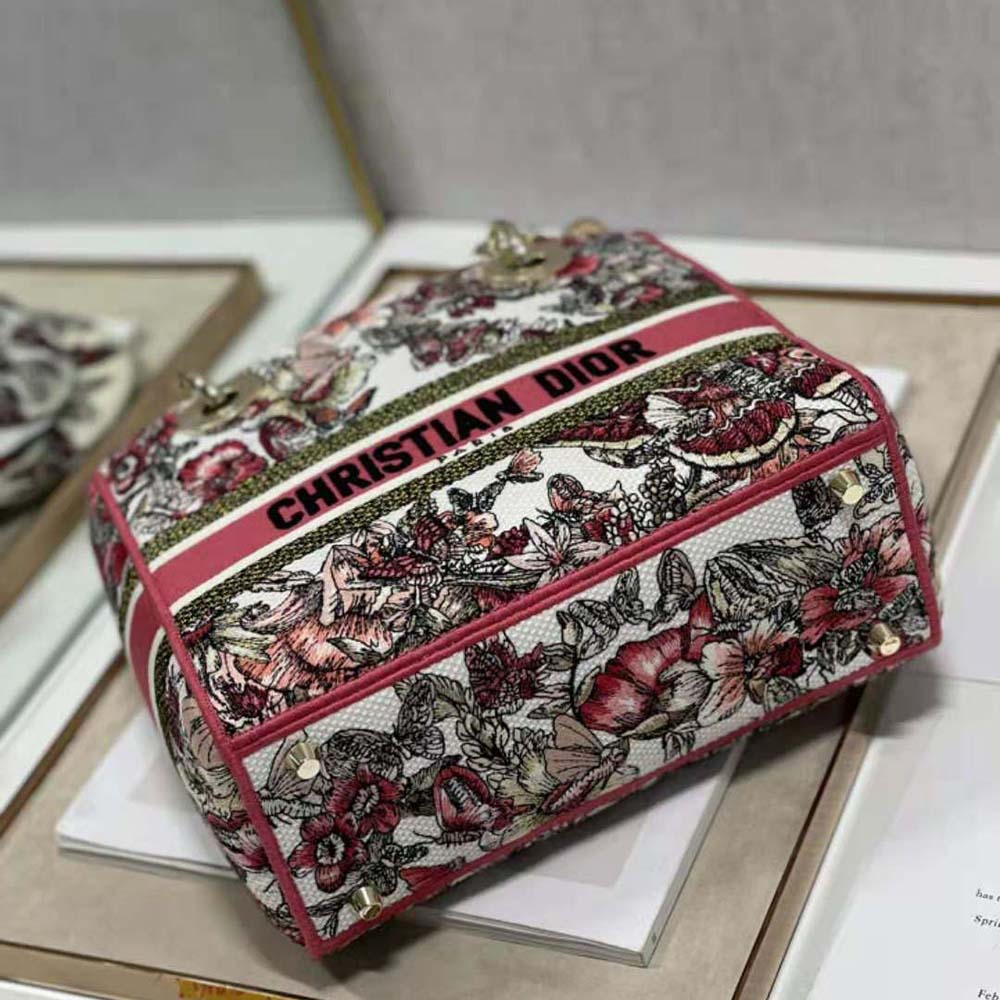 Dior Women Medium Lady D-lite Bag Multicolor Butterfly Embroidery - image 4
