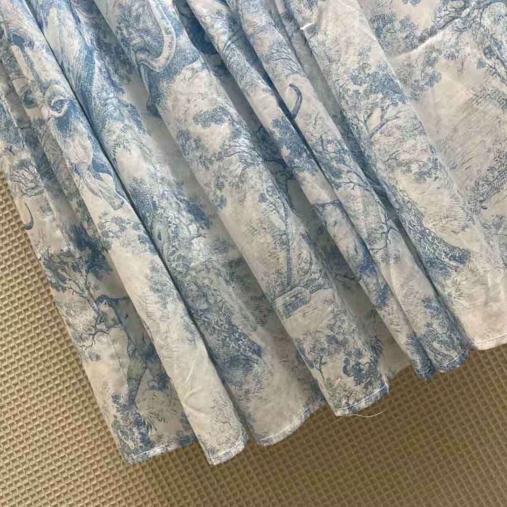 Dior Women Mid-Length Skirt Cornflower Blue Toile de Jouy Cotton Muslin - image 7