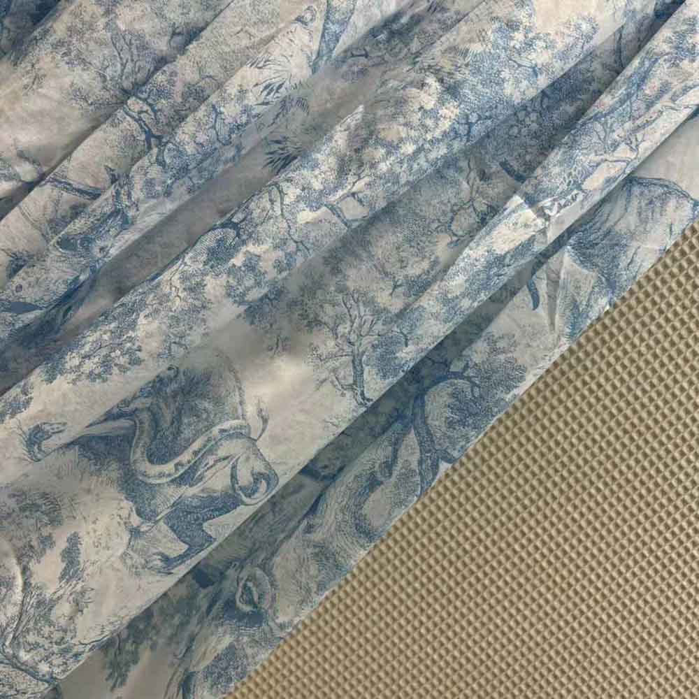 Dior Women Mid-Length Skirt Cornflower Blue Toile de Jouy Cotton Muslin - image 6