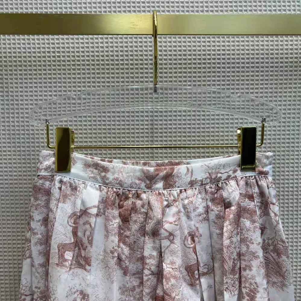Dior Women Mid-Length Skirt Rose Des Vents Cotton Muslin with Toile DE Jouy Motif - image 6
