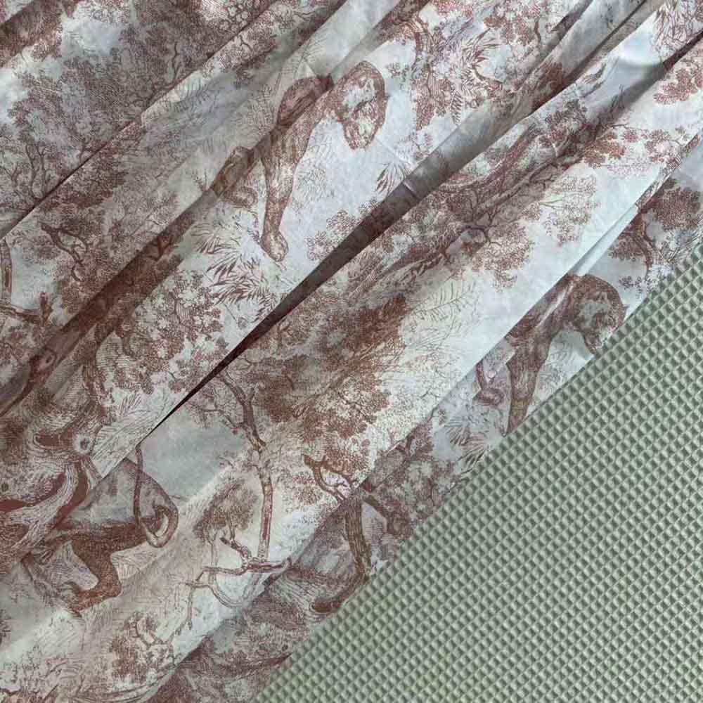 Dior Women Mid-Length Skirt Rose Des Vents Cotton Muslin with Toile DE Jouy Motif - image 8