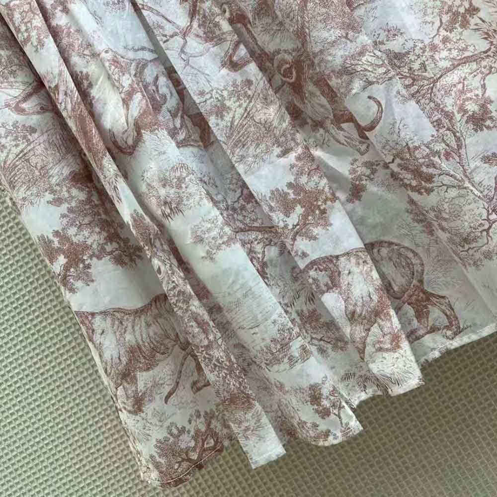 Dior Women Mid-Length Skirt Rose Des Vents Cotton Muslin with Toile DE Jouy Motif - image 7
