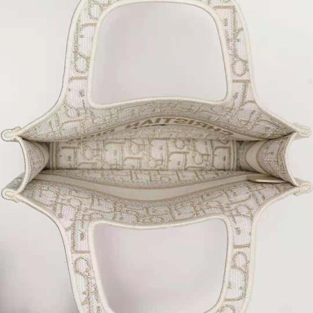 Dior Women Mini Dior Book Tote Gold-Tone Dior Oblique Embroidery - image 7