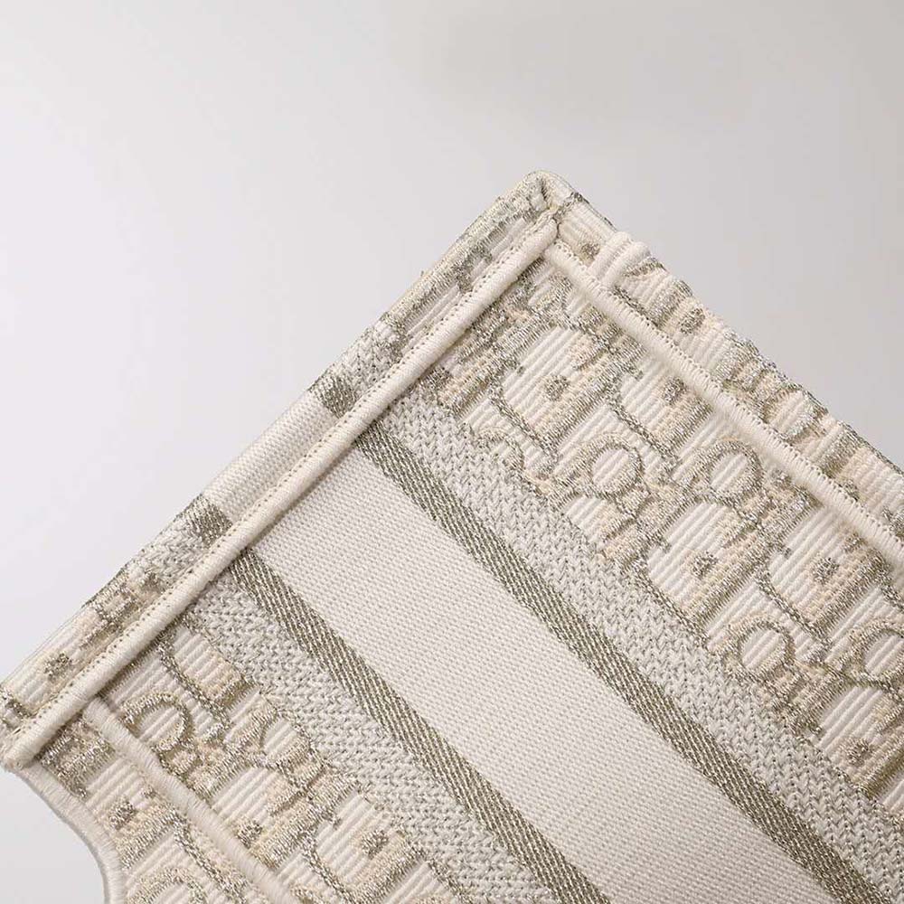 Dior Women Mini Dior Book Tote Gold-Tone Dior Oblique Embroidery - image 9