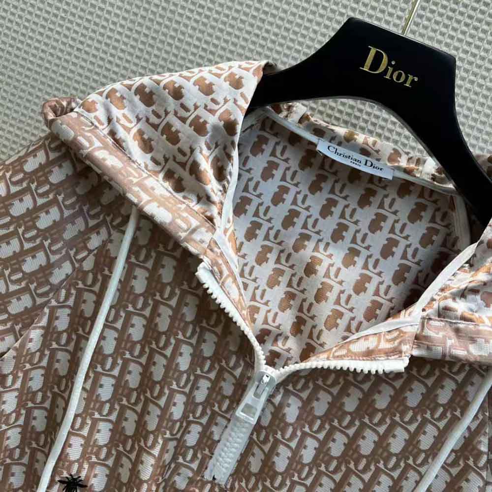 Dior Women Short Hooded Dress Rose Des Vents Technical Taffeta Jacquard - image 5