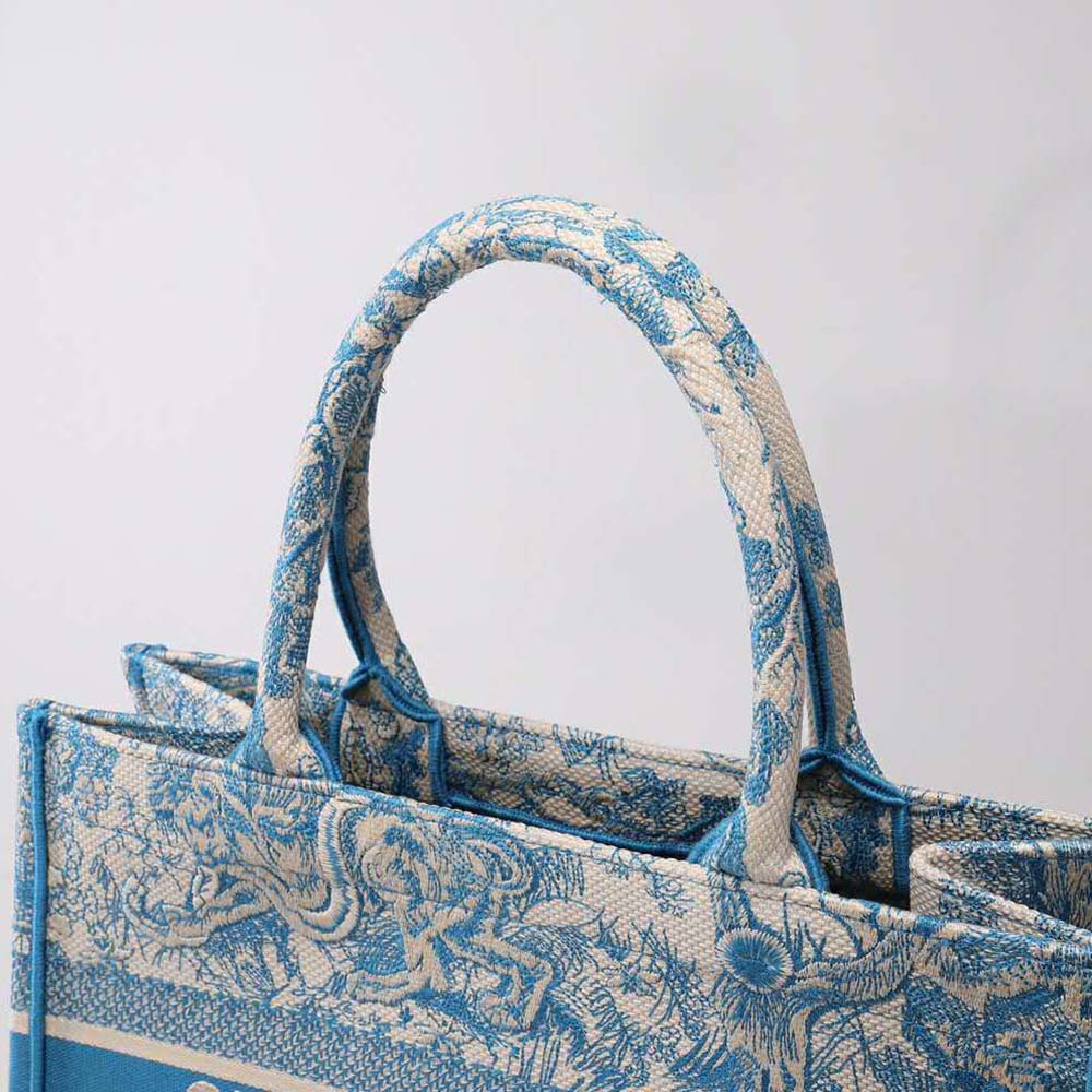 Dior Women Small Dior Book Tote Cornflower Blue Toile de Jouy Embroidery - image 5