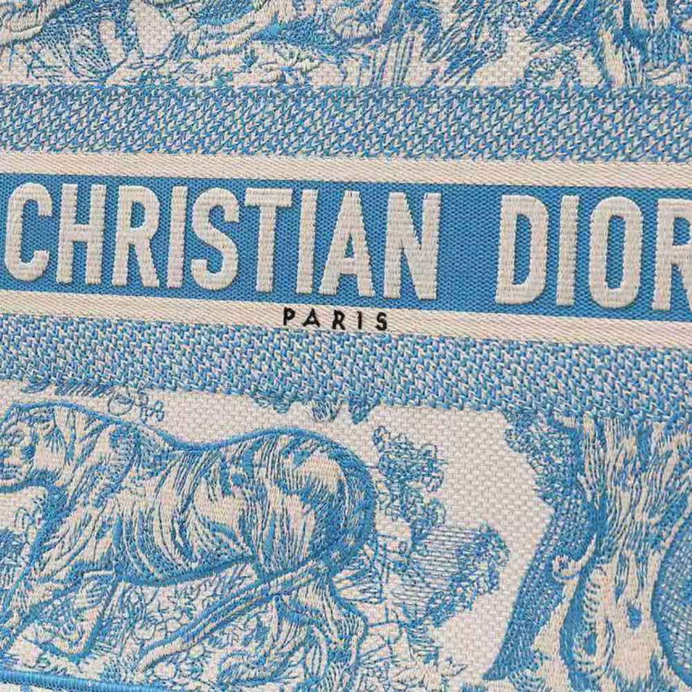Dior Women Small Dior Book Tote Cornflower Blue Toile de Jouy Embroidery - image 8