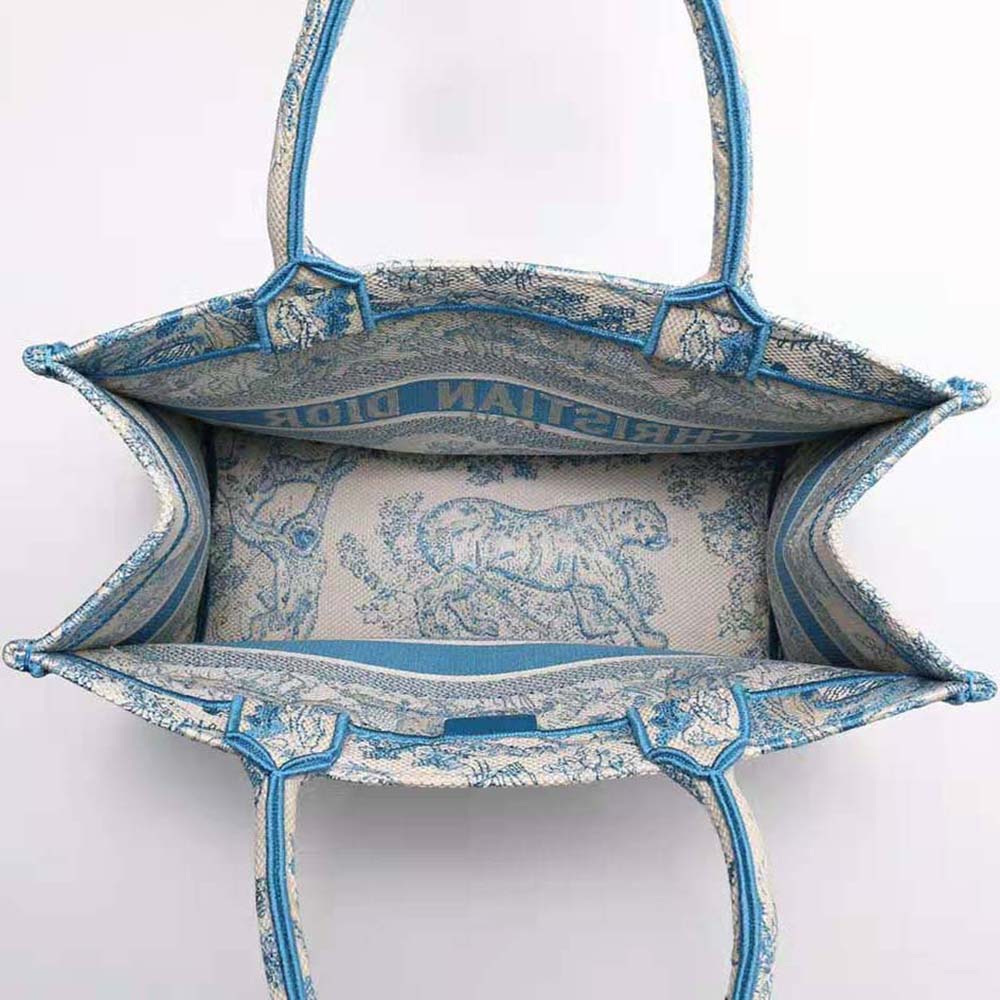 Dior Women Small Dior Book Tote Cornflower Blue Toile de Jouy Embroidery - image 6