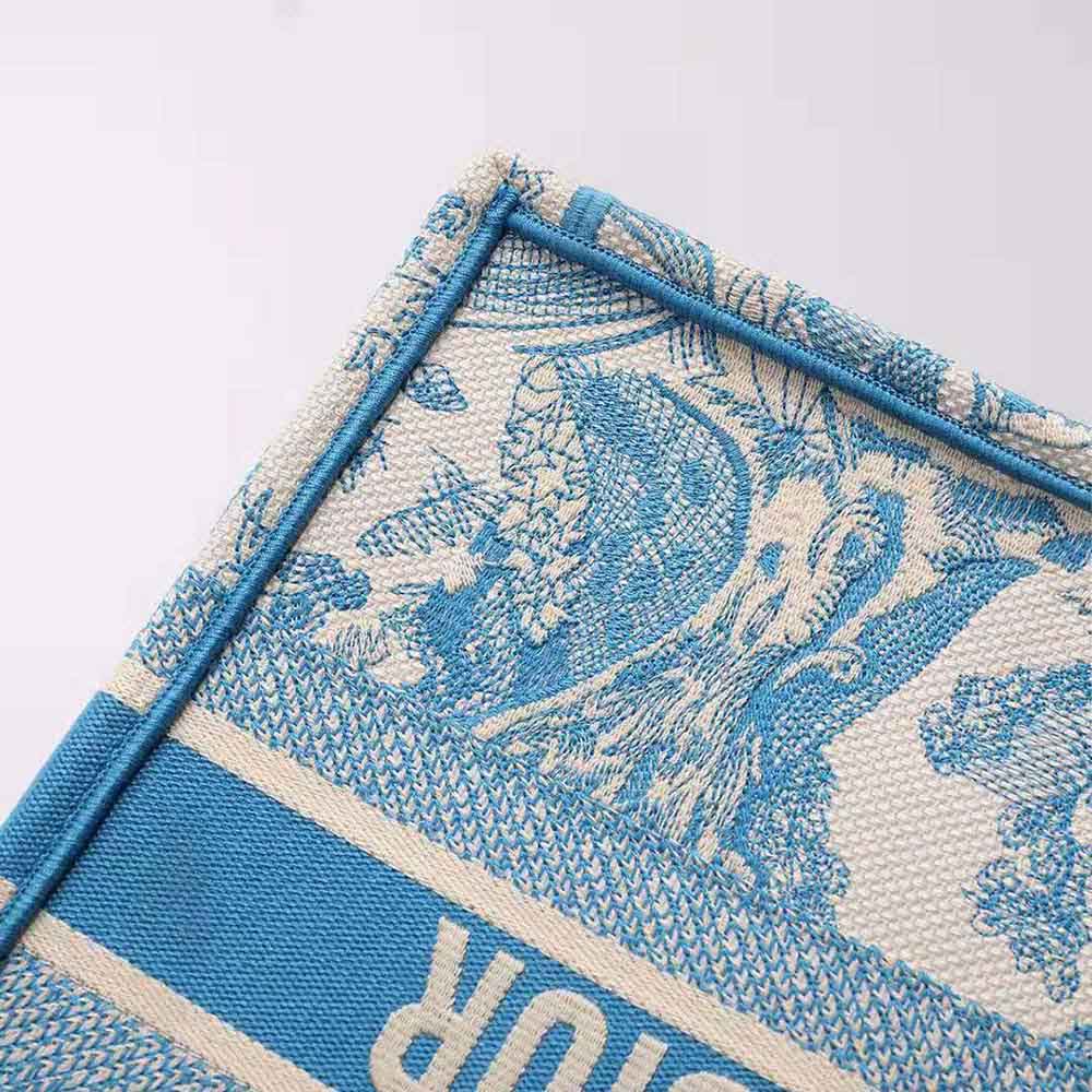 Dior Women Small Dior Book Tote Cornflower Blue Toile de Jouy Embroidery - image 7