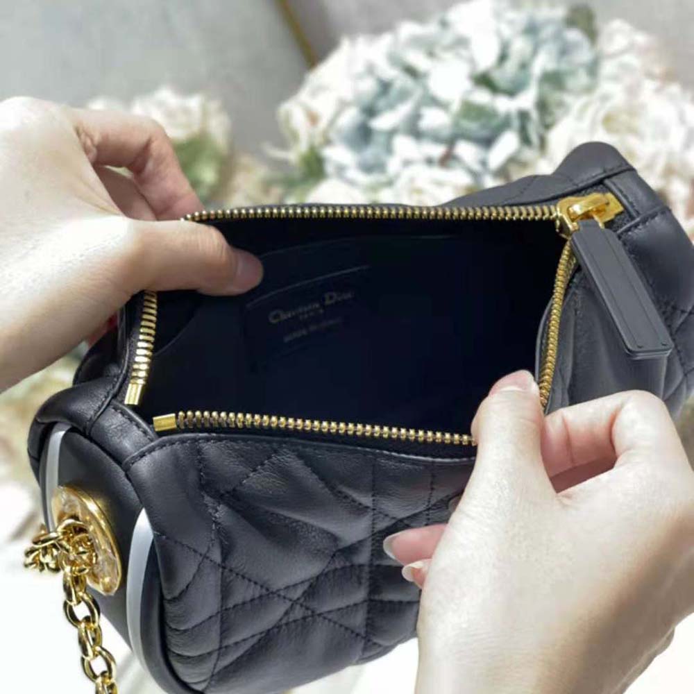 Dior Women Small Dior Vibe Hobo Bag Black Cannage Lambskin - image 9