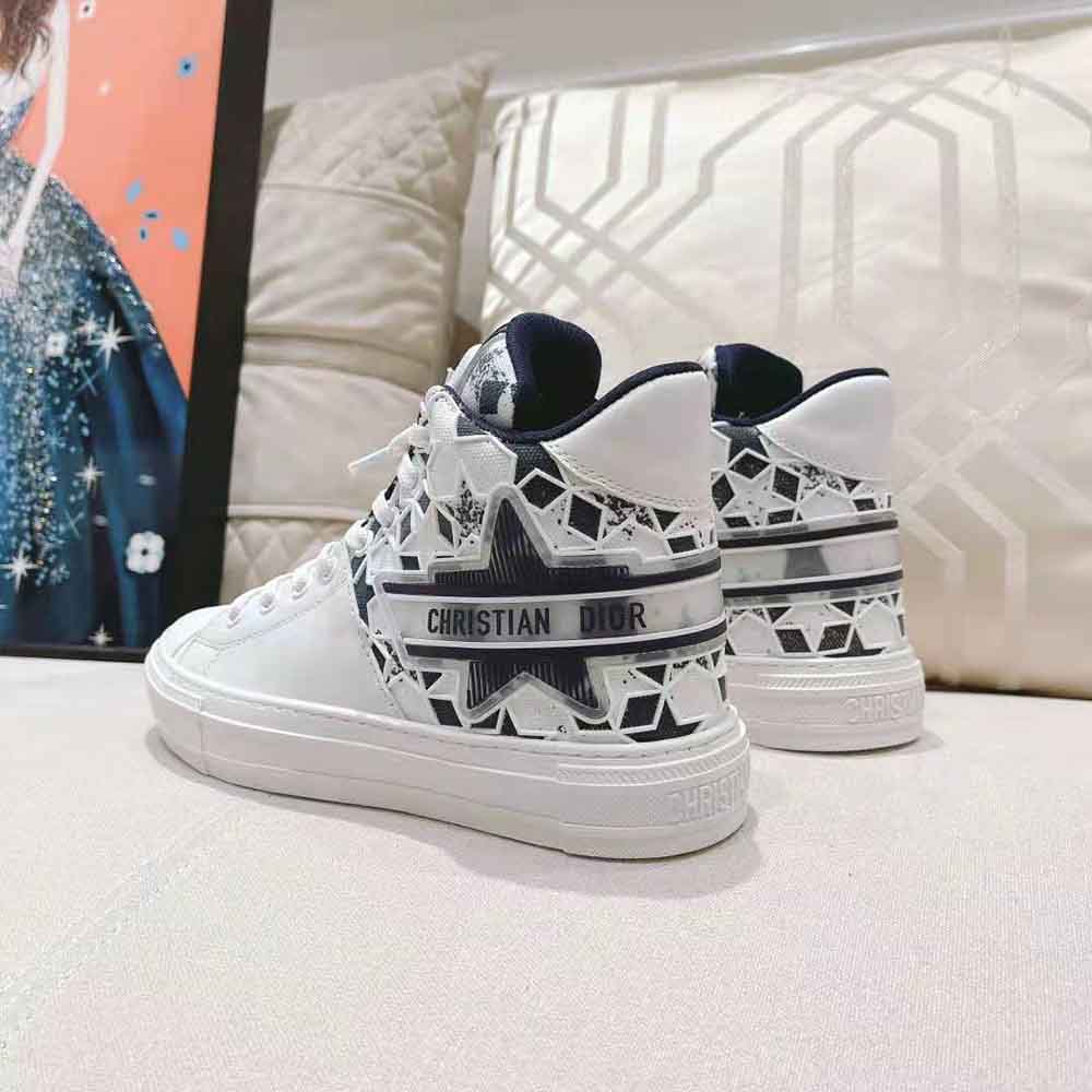 Dior Women Walk N Dior Star Sneaker Blue and White Calfskin and Technical Fabric - image 7